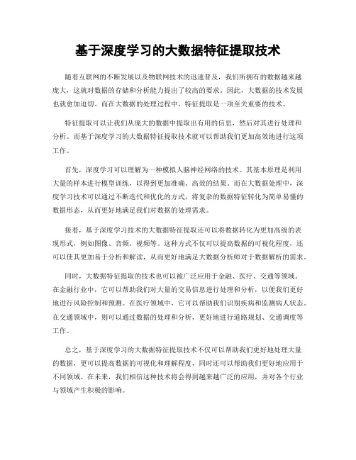 基于深度学习的大数据特征提取技术