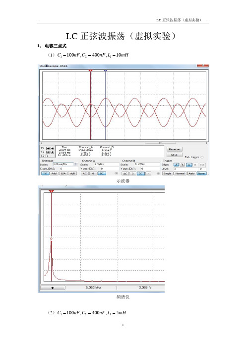 LC正弦波振荡器仿真实验