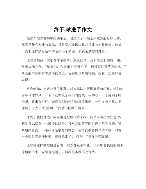 终于,球进了作文