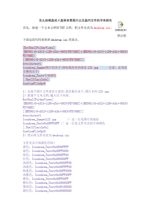 硬盘U盘图标及背景更换方法