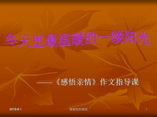 初一语文复习感悟亲情作文指导.ppt