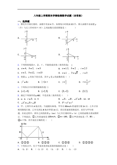 八年级上学期期末学情检测数学试题(含答案)