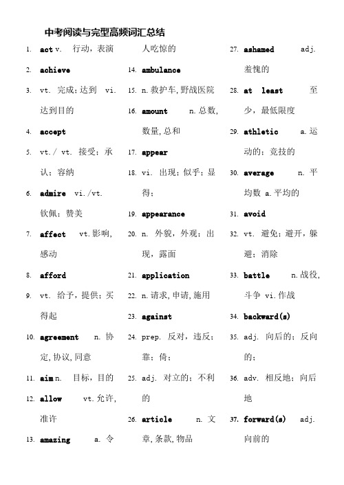 中考英语高频词汇(整理)[2]