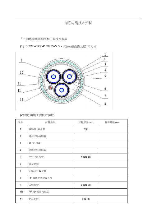 海底电缆技术资料