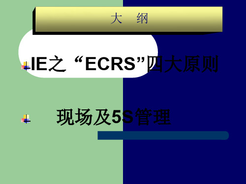 ECRS四大原则及现场5S管理培训资料