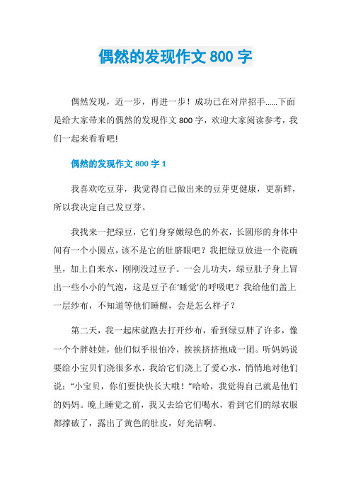 偶然的发现作文800字