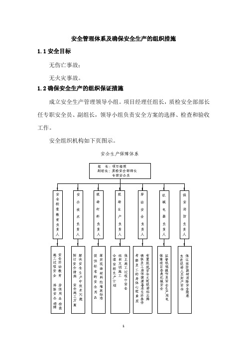 安全管理体系及确保安全生产的组织措施