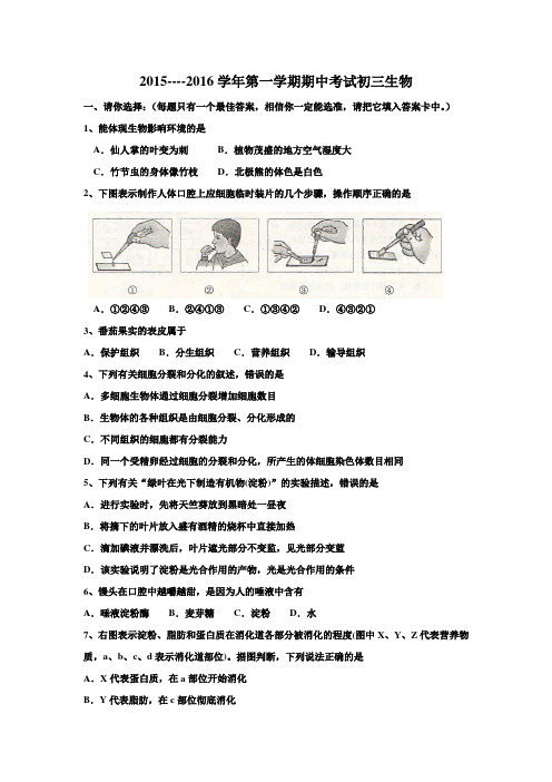 2015---2016初三生物