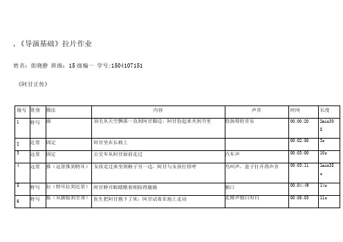 导演基础拉片作业