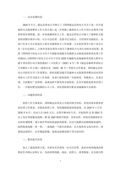最新林区输配电设施火灾隐患工作小结