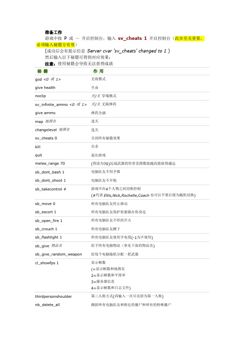 求生之路2秘籍(牺牲)V2.0.4.2