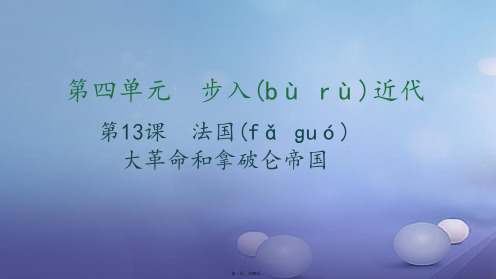 九年级历史上册第四单元步入近代第13课法国大革命和拿破仑帝国习题课件新人教版