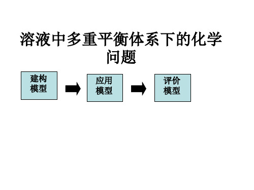 高中化学：多重平衡体系中化学平衡移动模型建构