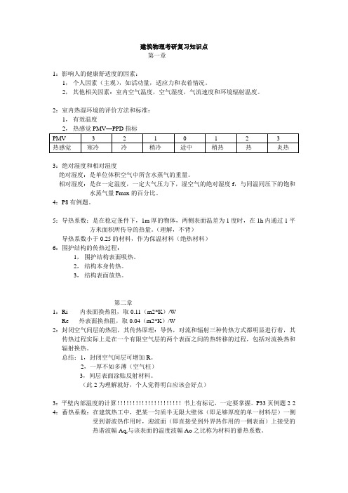 建筑物理考研复习资料