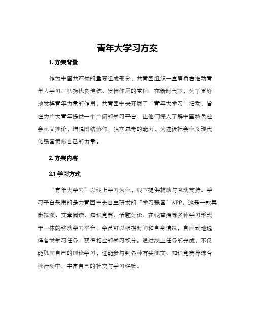 青年大学习方案