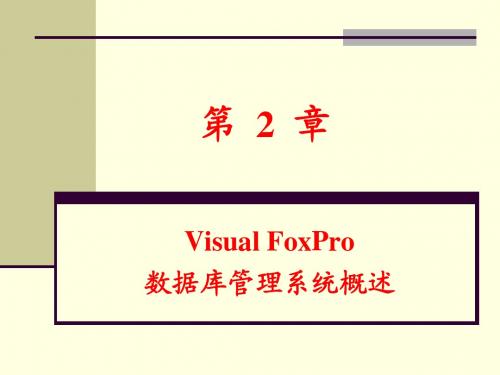 第2章 Visual FoxPro数据库管理系统概述