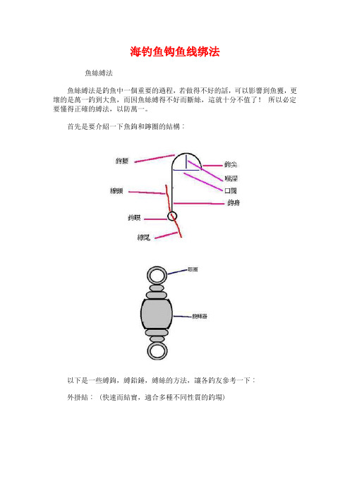 海钓鱼钩鱼线绑法