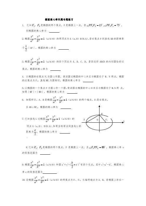 椭圆离心率问题专题练习