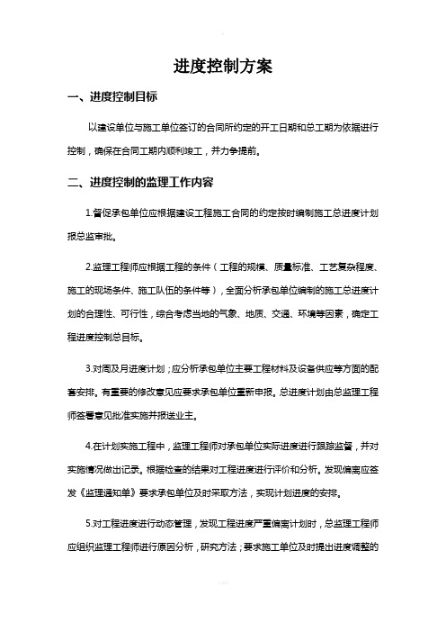 进度控制方案