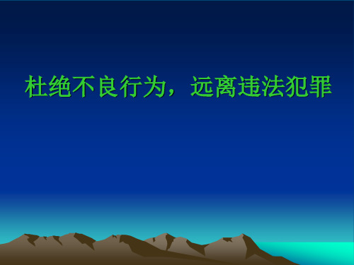 《杜绝不良行为,远离违法犯罪》主题班会课总结