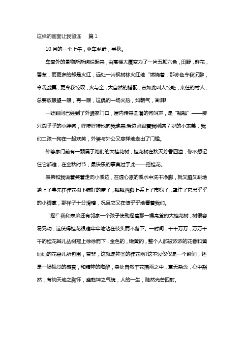 这样的画面让我留连的作文600字