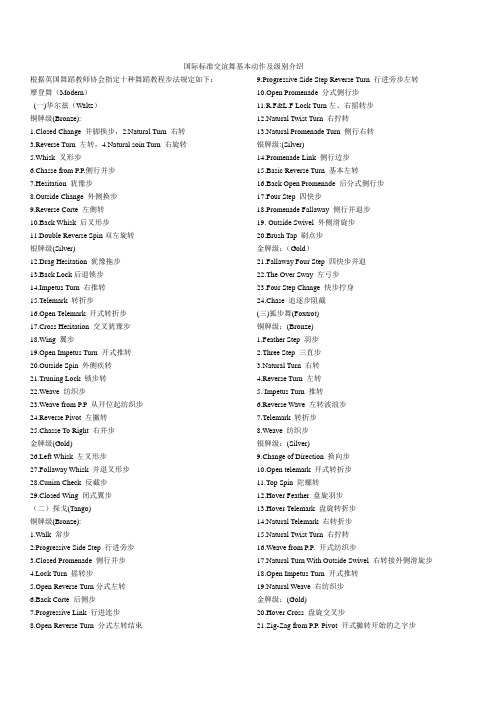国际标准交谊舞基本动作及级别介绍