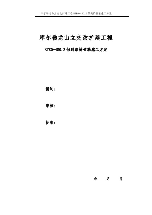 立交桥改扩建工程桥桩基施工方案(优秀工程方案)