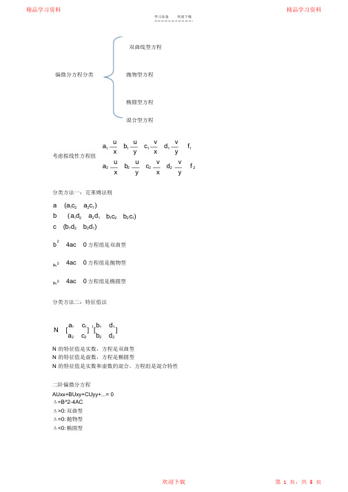 最全面学习笔记_不同类型偏微分方程的特性2021