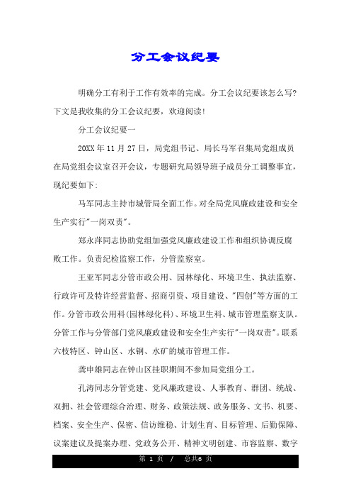 分工会议纪要.doc