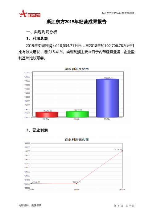 浙江东方2019年经营成果报告