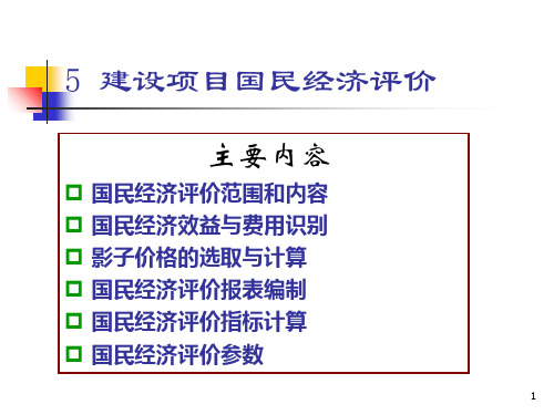 国民经济评价及社会评价课件PPT