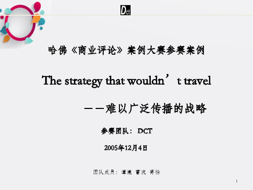 哈佛《商业评论》案例大赛参赛案例The strategy that wouldn't tra