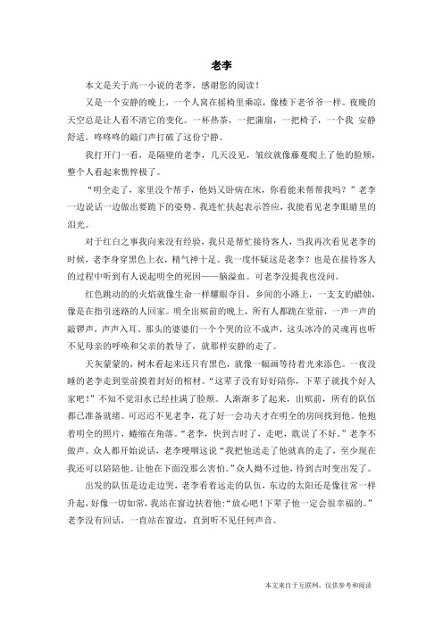 老李_高一小说
