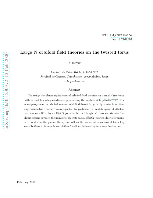 Large N orbifold field theories on the twisted torus