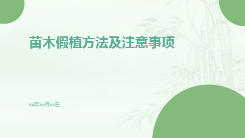 苗木假植方法及注意事项