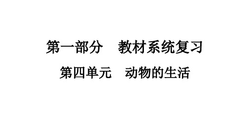 中考广西专用生物冀少版考点复习第4单元 动物的生活课件