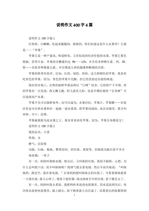 说明作文400字4篇