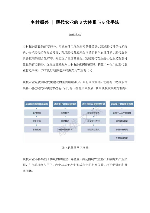 乡村振兴：现代农业的3大体系与6化手法