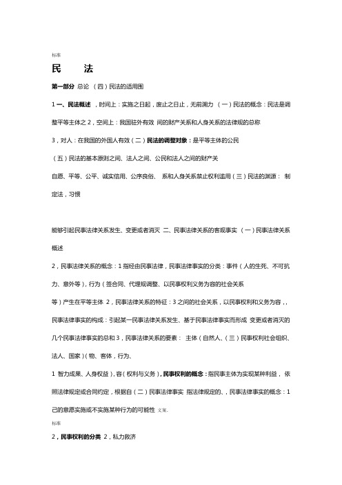 成人高考法学本科复习资料