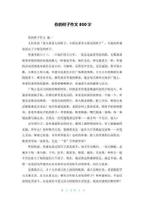 你的样子作文800字