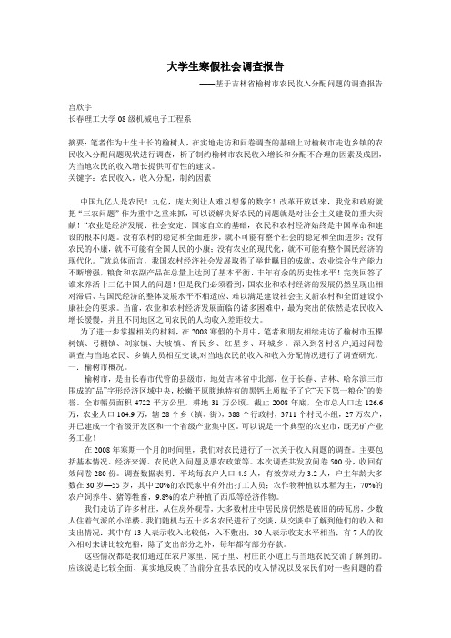 大学生暑假社会调查报告