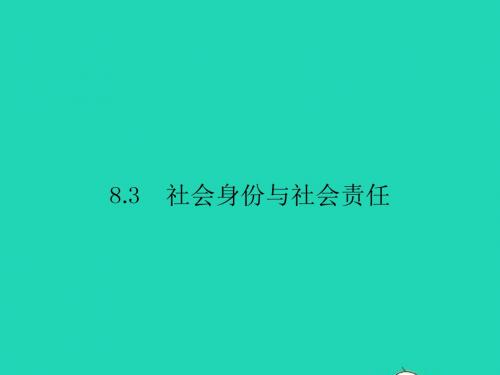 八年级政治下册 第八单元 我们的社会责任 8.3 社会身