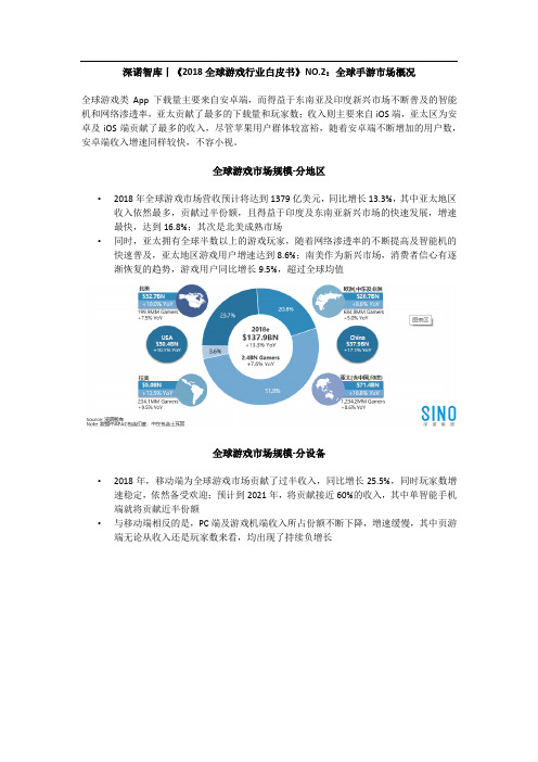 深诺智库丨《2018全球游戏行业白皮书》NO.2：全球手游市场概况