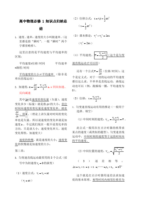 高二物理期末复习知识点梳理