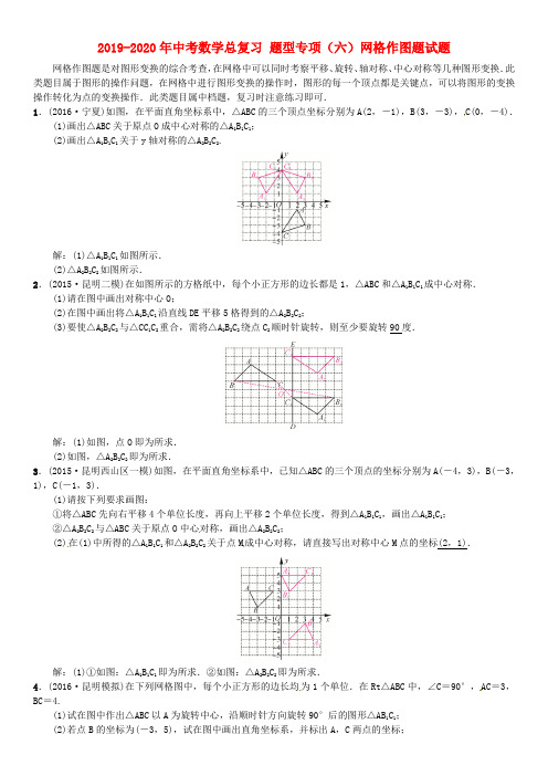 2019-2020年中考数学总复习 题型专项(六)网格作图题试题