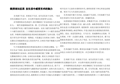 教师培训反思在生活中感受艺术的魅力