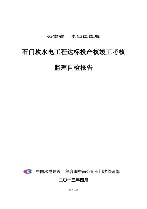 水电站工程竣工达标投产自检报告各专业打分表