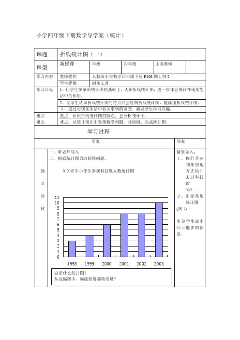 小学四年级下册数学导学案