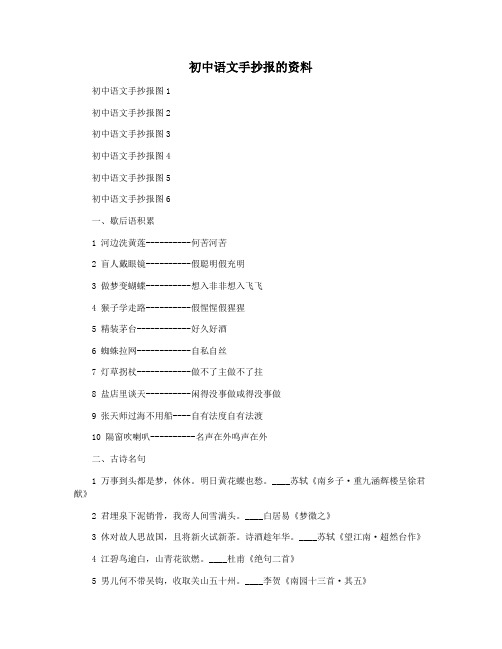 初中语文手抄报的资料