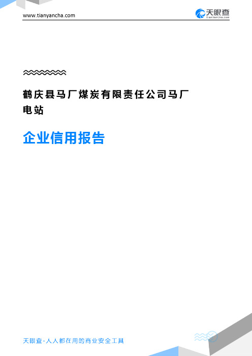 鹤庆县马厂煤炭有限责任公司马厂电站企业信用报告-天眼查